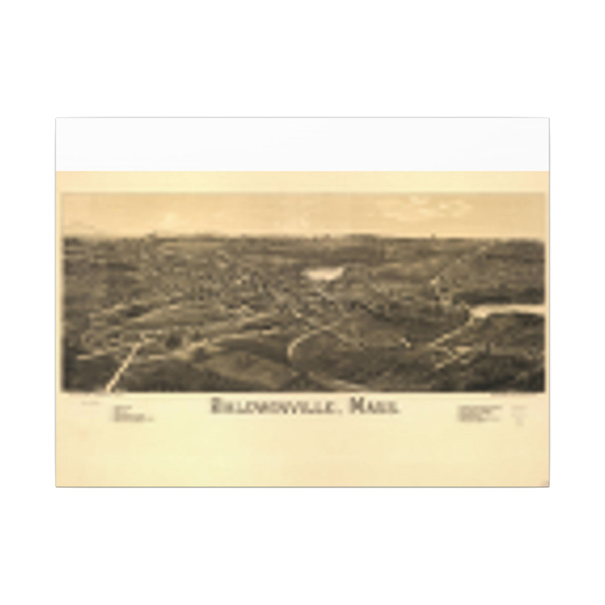 Baldwinville, Massachusetts 1886 — Bird's-Eye View Map on Canvas