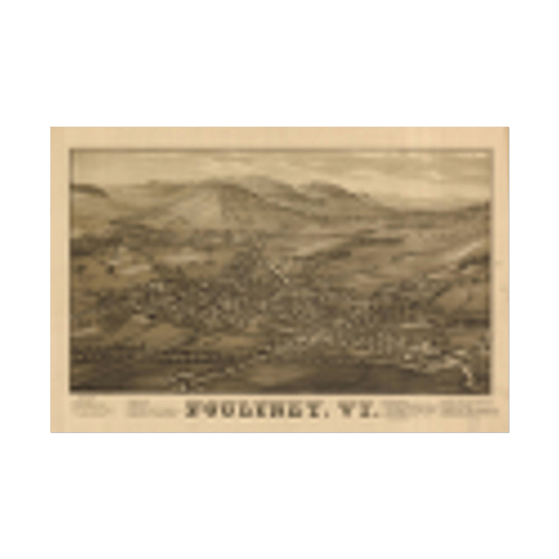 Poultney, Vermont 1886 — Bird's-Eye View Map Print