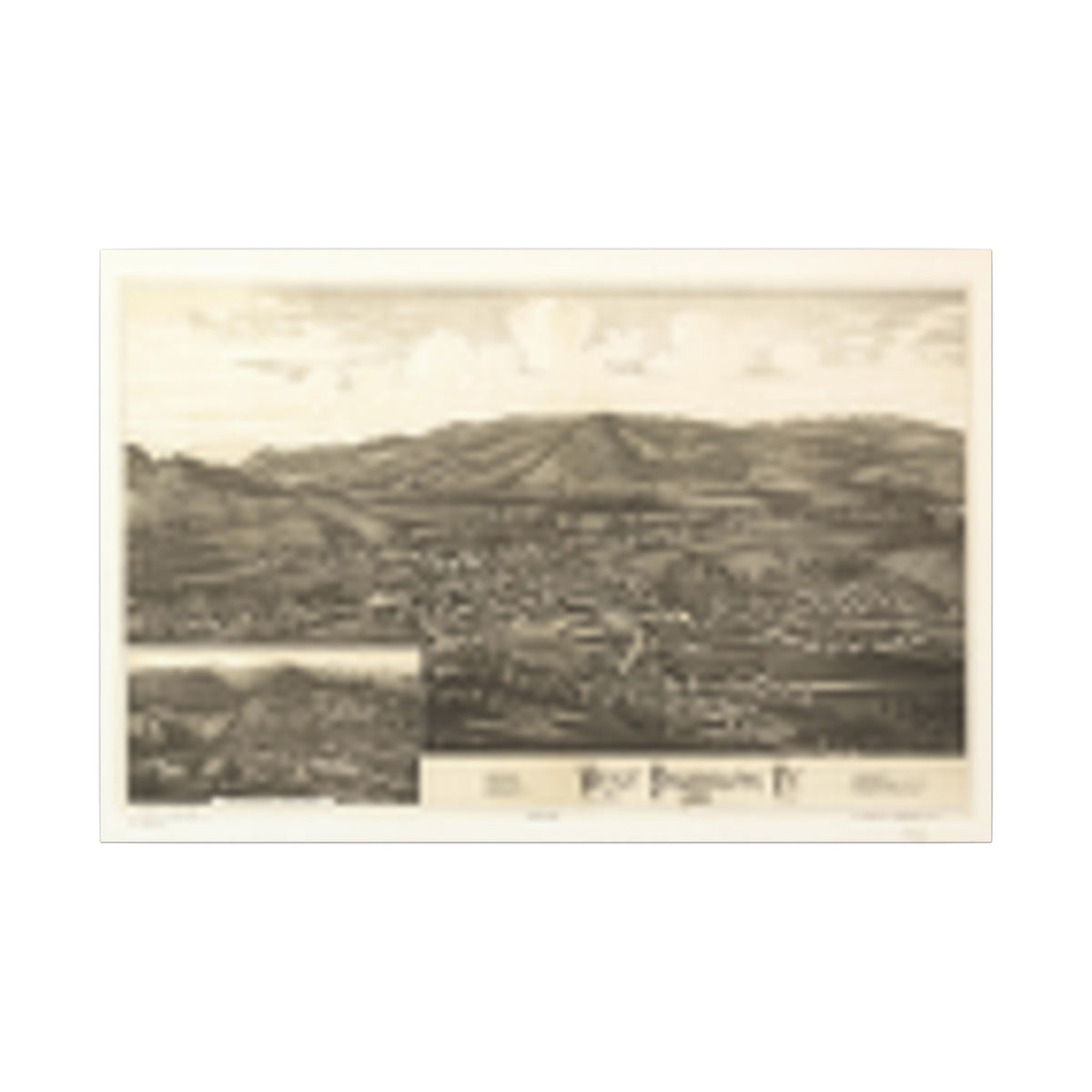 West Randolph, Vermont 1886 — Bird's-Eye View Map on Canvas