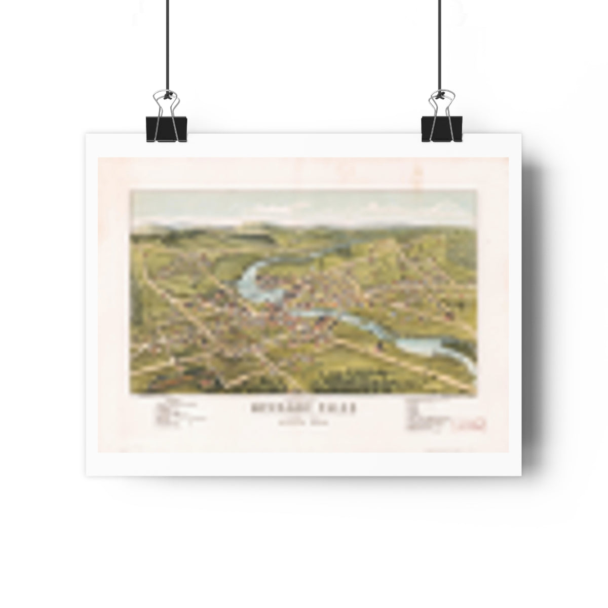 Mechanic Falls, Maine 1878 — Bird's-Eye View Map Print