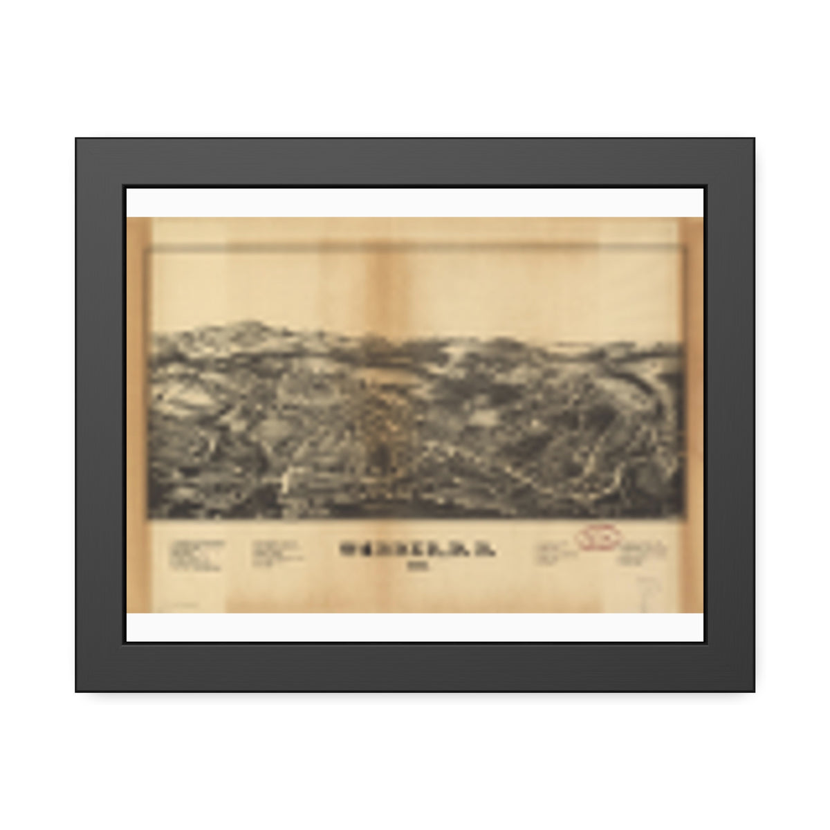 Warner, New Hampshire 1877 — Framed Bird's-Eye View Map