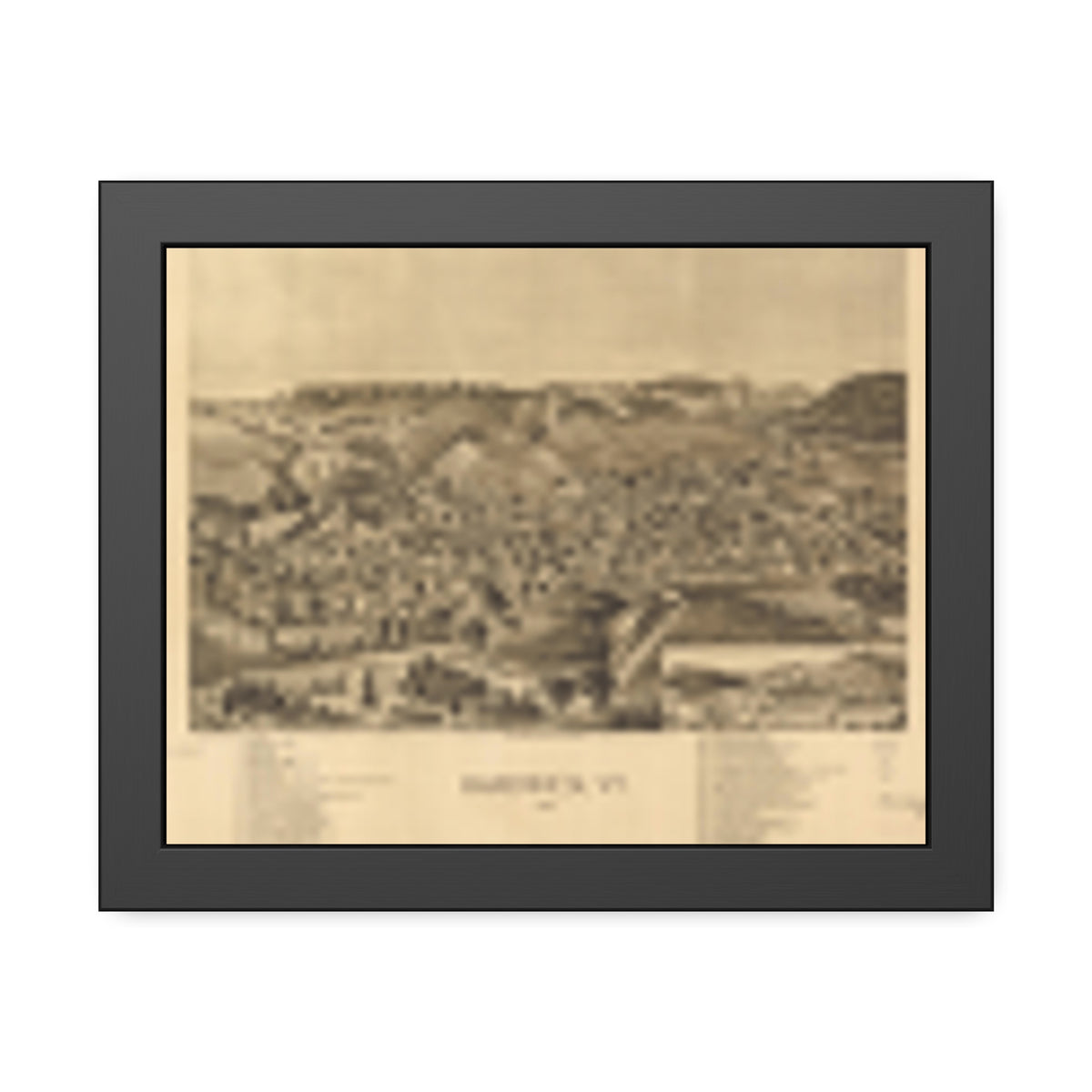 Hardwick, Vermont 1892 — Framed Bird's-Eye View Map