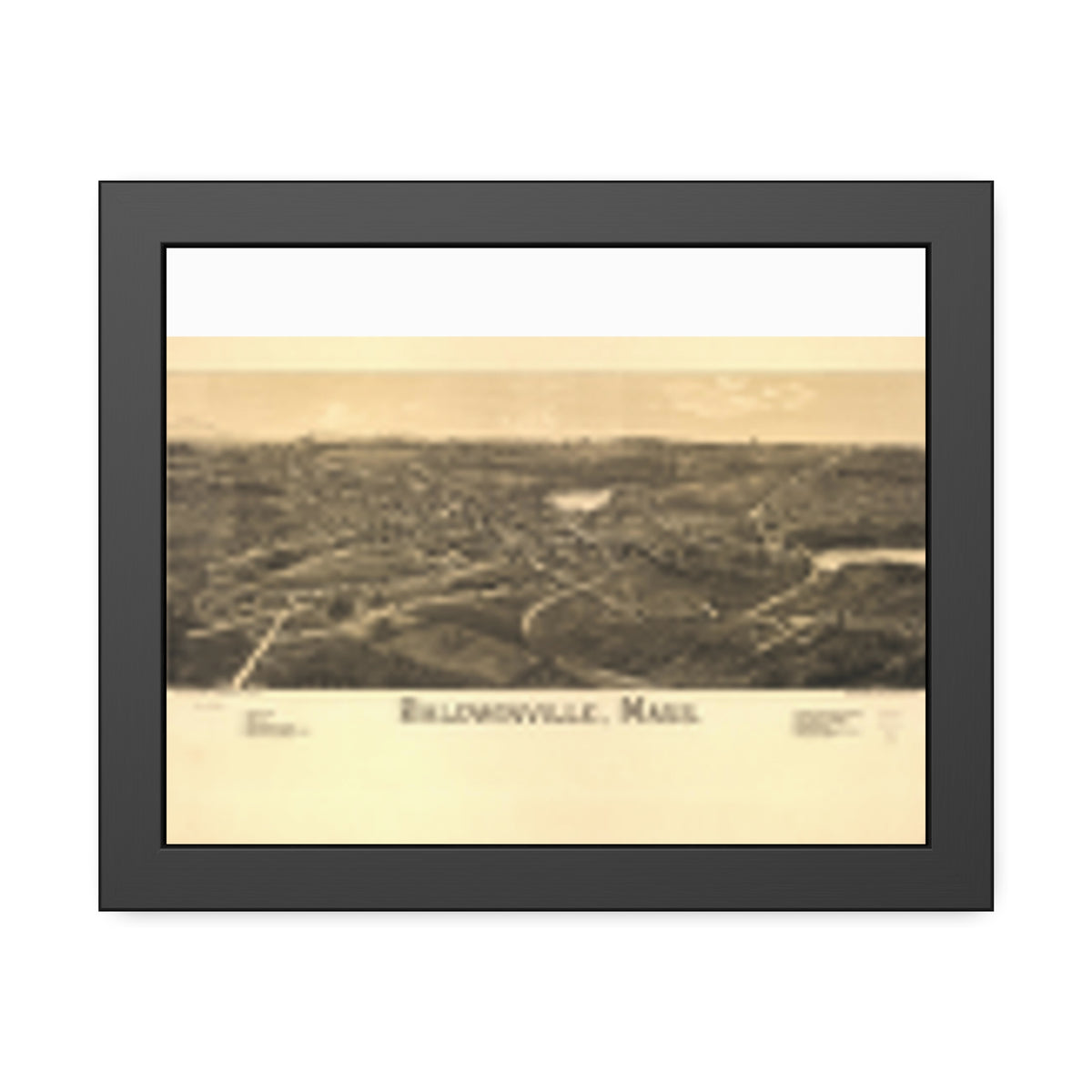 Baldwinville, Massachusetts 1886 — Framed Bird's-Eye View Map