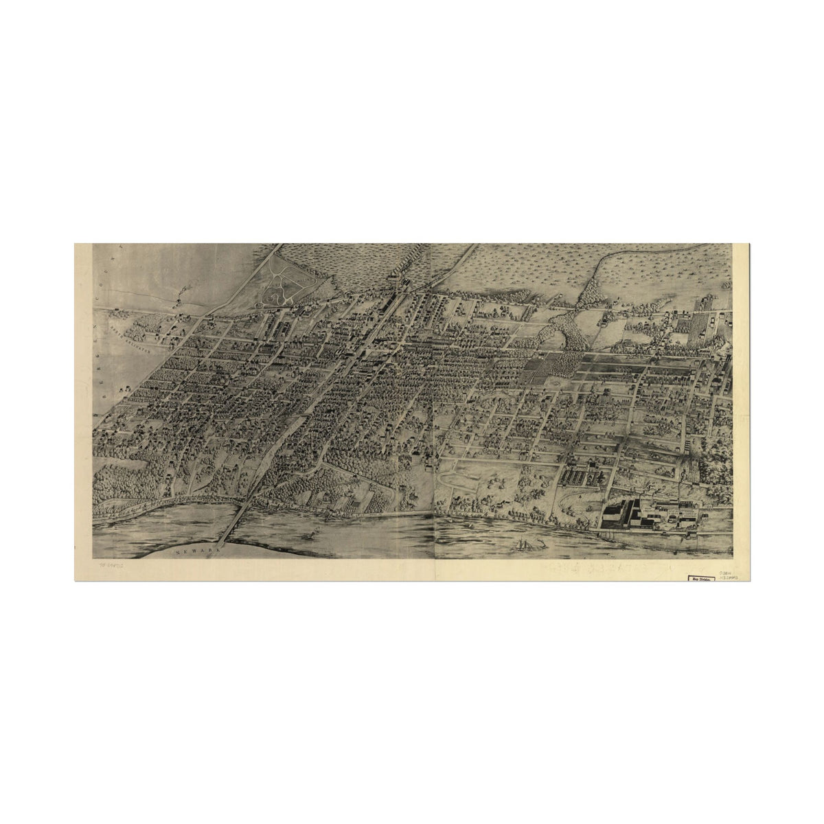 Arlington (Kearny), New Jersey 1907 — Bird's-Eye View Map Print