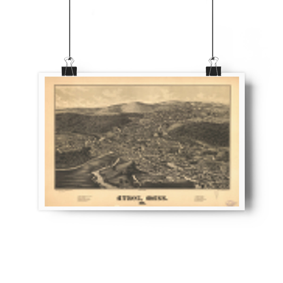 Athol, Massachusetts 1887 — Bird's-Eye View Map Print
