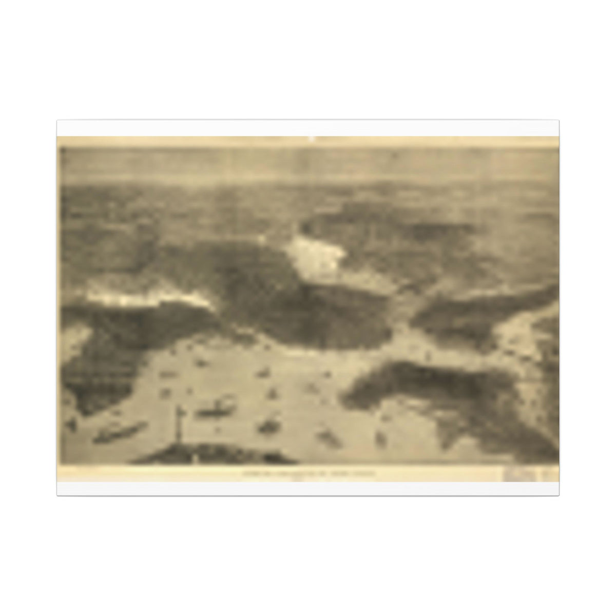 Boston, Massachusetts 1870 — Bird's-Eye View Map on Canvas