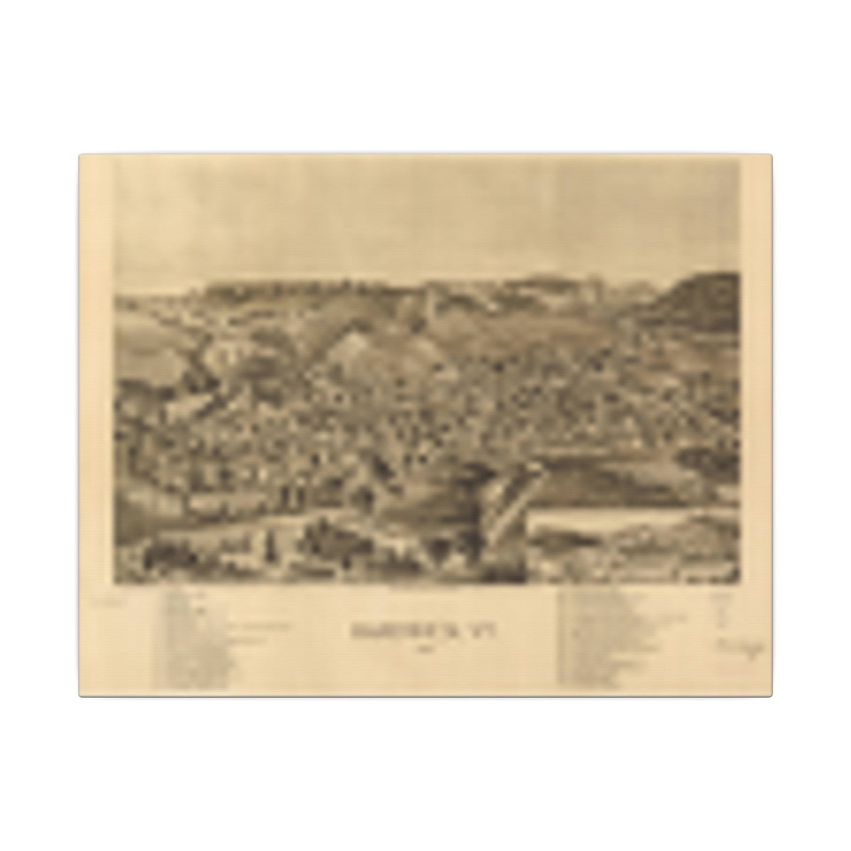 Hardwick, Vermont 1892 — Bird's-Eye View Map on Canvas