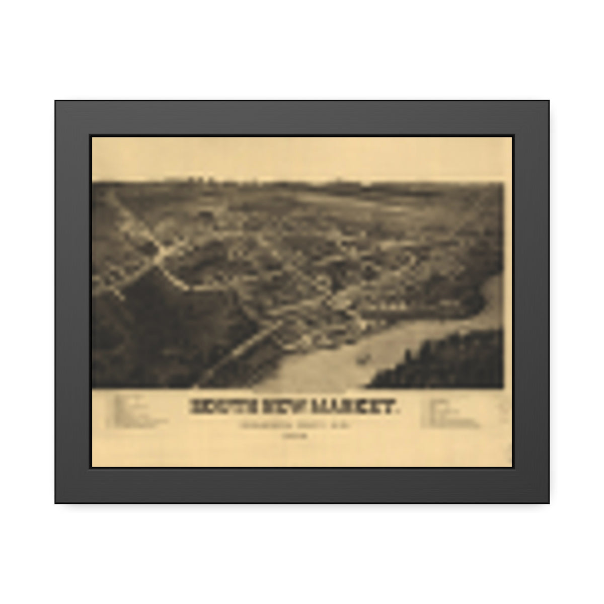 Newfields, New Hampshire 1884 — Framed Bird's-Eye View Map