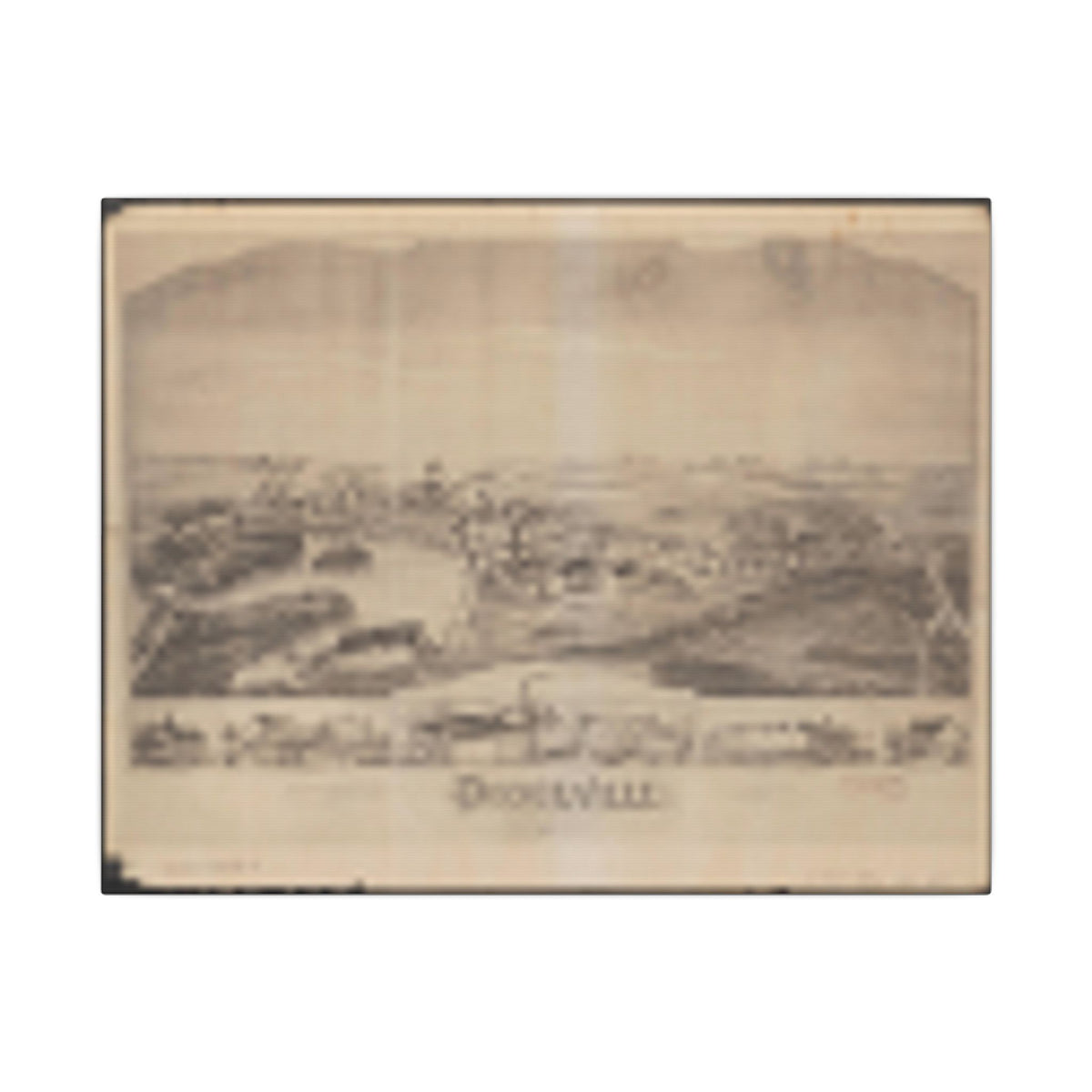 Attleboro, Massachusetts 1891 — Bird's-Eye View Map on Canvas