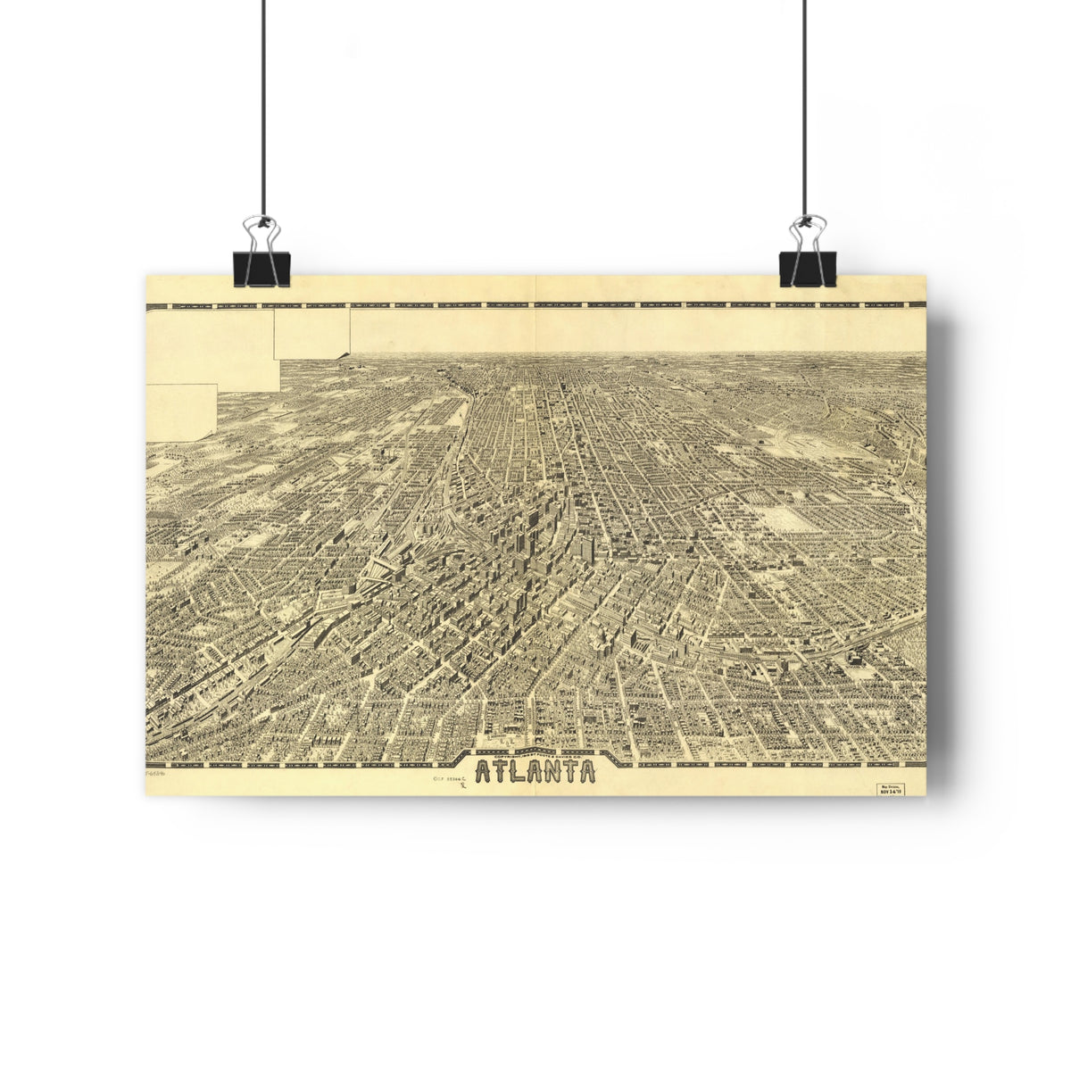 Atlanta, Georgia 1919 — Bird's-Eye View Map Print