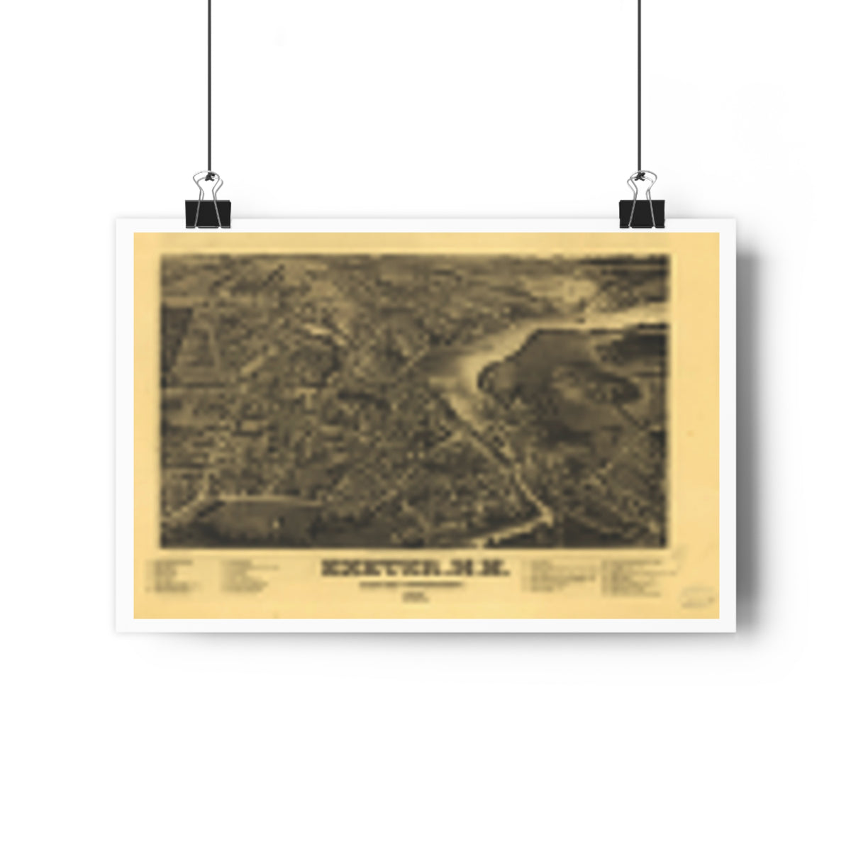Exeter, New Hampshire 1884 — Bird's-Eye View Map Print
