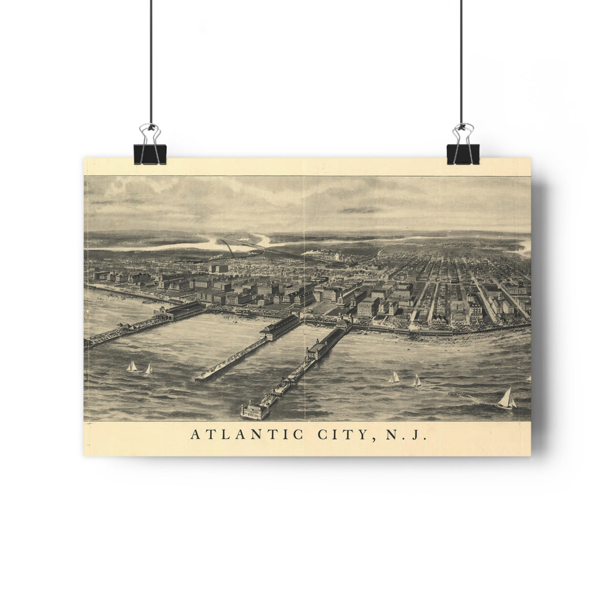 Atlantic City, New Jersey 1905 — Bird's-Eye View Map Print