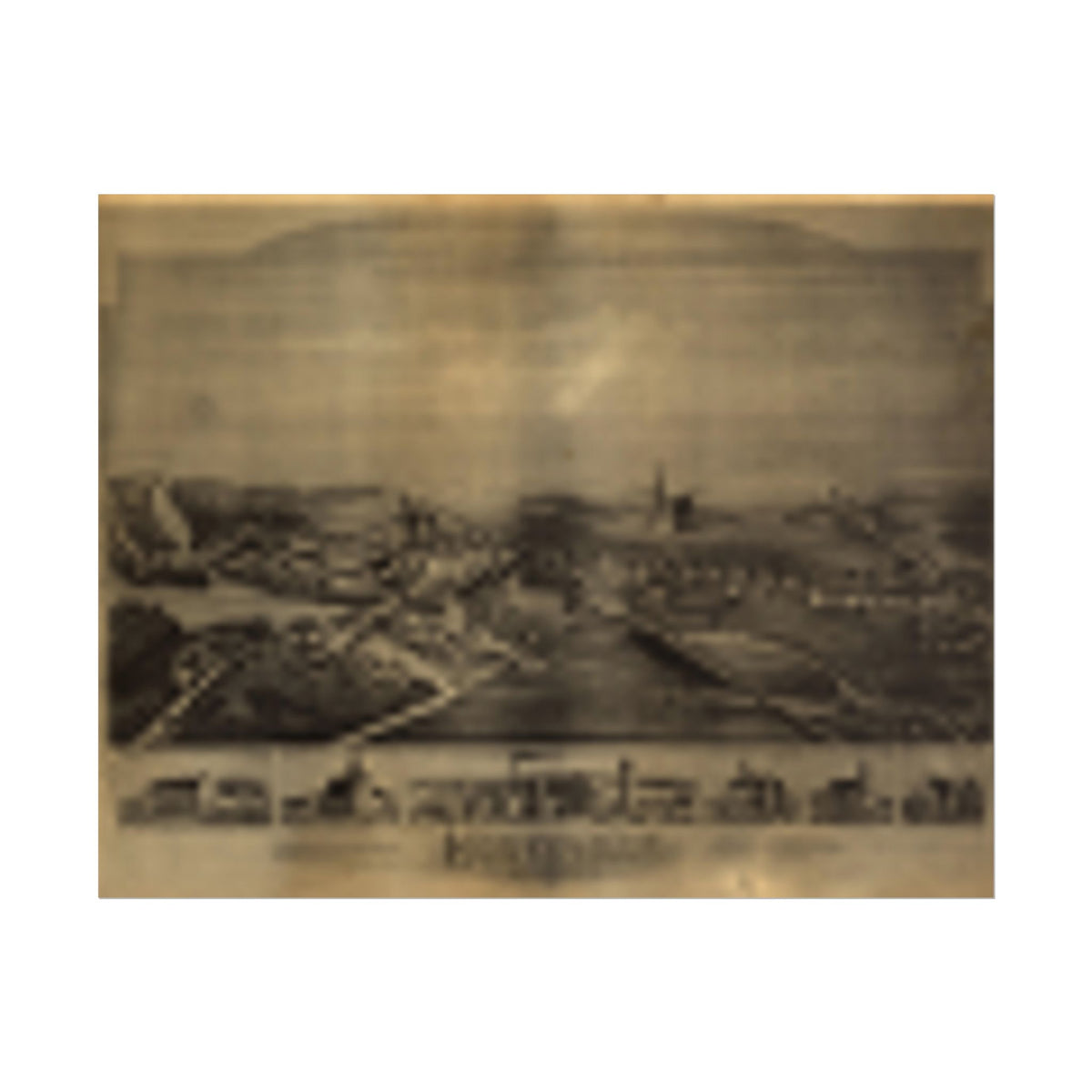 Hebronville, Massachusetts 1891 — Bird's-Eye View Map Print
