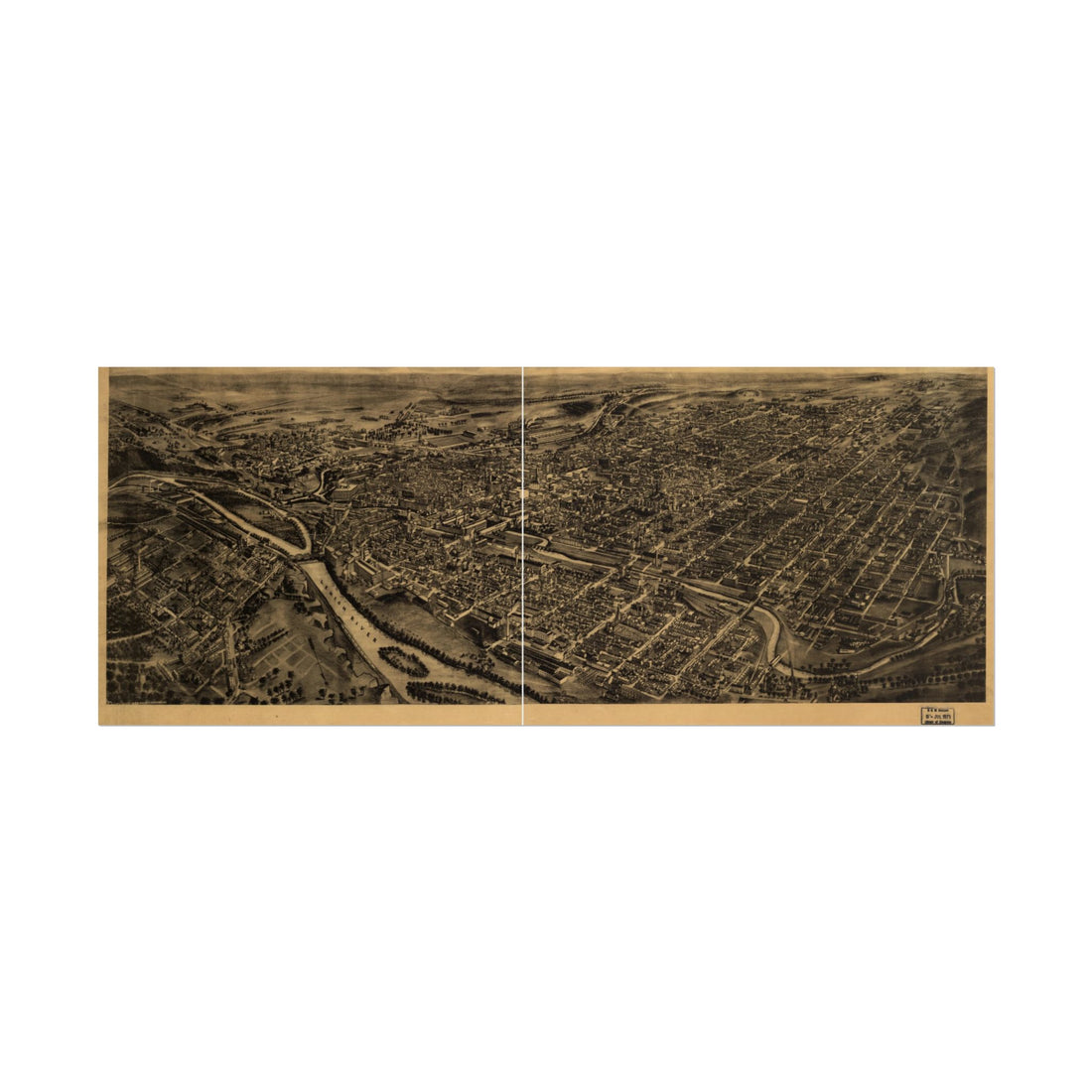 Allentown, Pennsylvania 1922 — Bird's-Eye View Map Print