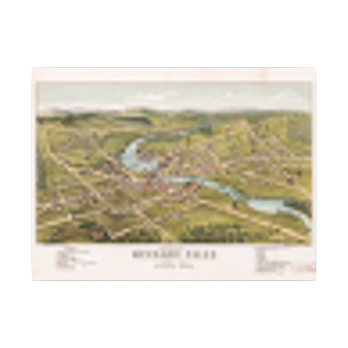 Mechanic Falls, Maine 1878 — Bird's-Eye View Map on Canvas