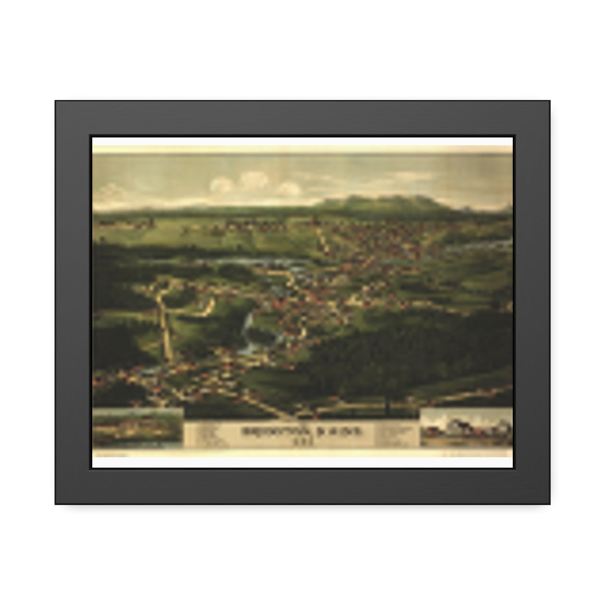 Bridgton, Maine 1888 — Framed Bird's-Eye View Map