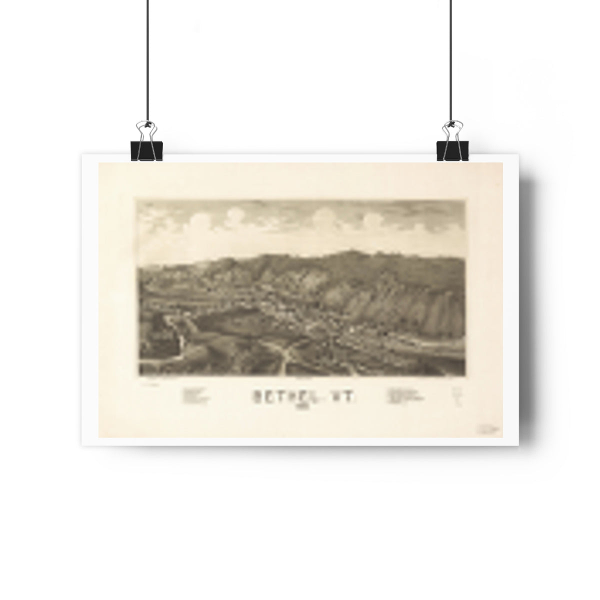 Bethel, Vermont 1886 — Bird's-Eye View Map Print