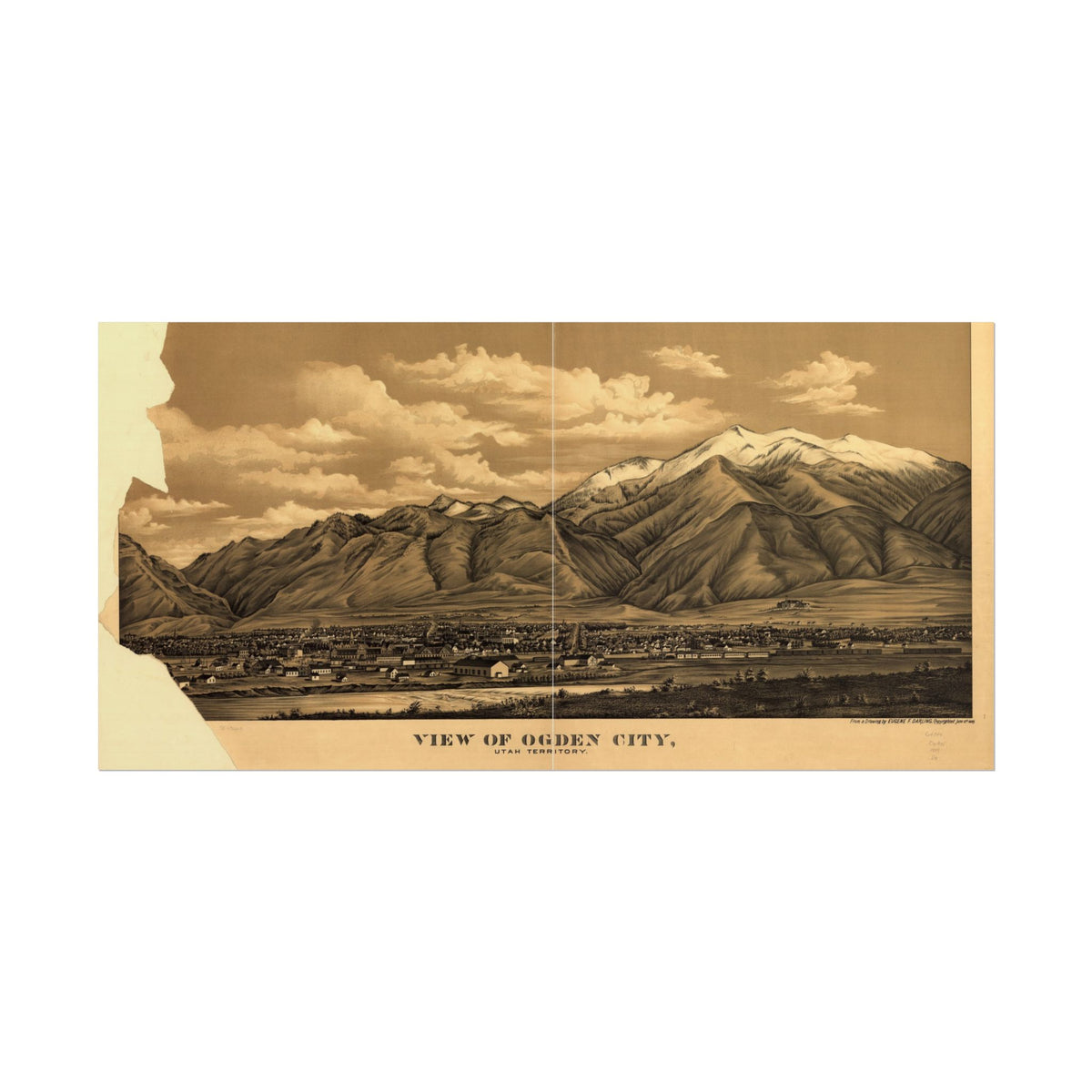 Ogden, Utah 1889 — Bird's-Eye View Map Print