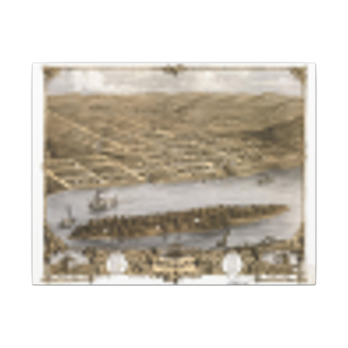 Hermann, Missouri 1869 — Bird's-Eye View Map on Canvas