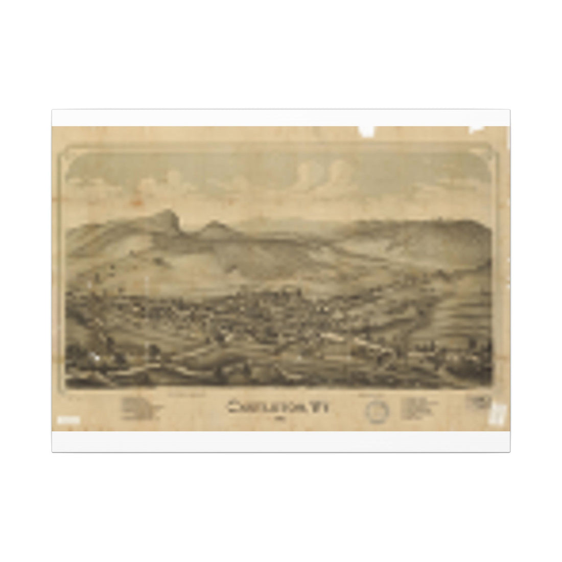 Castleton, Vermont 1889 — Bird's-Eye View Map on Canvas