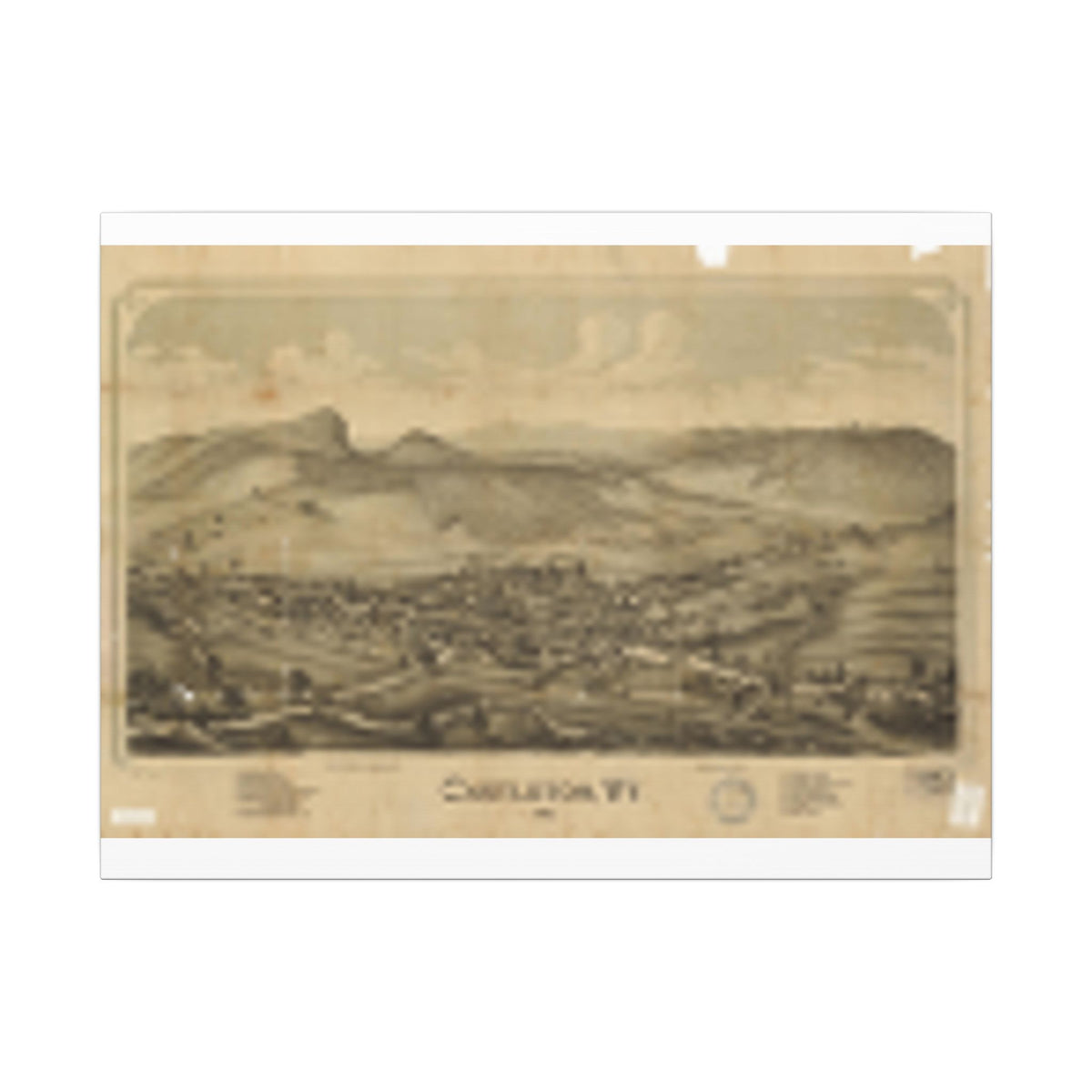 Castleton, Vermont 1889 — Bird's-Eye View Map on Canvas