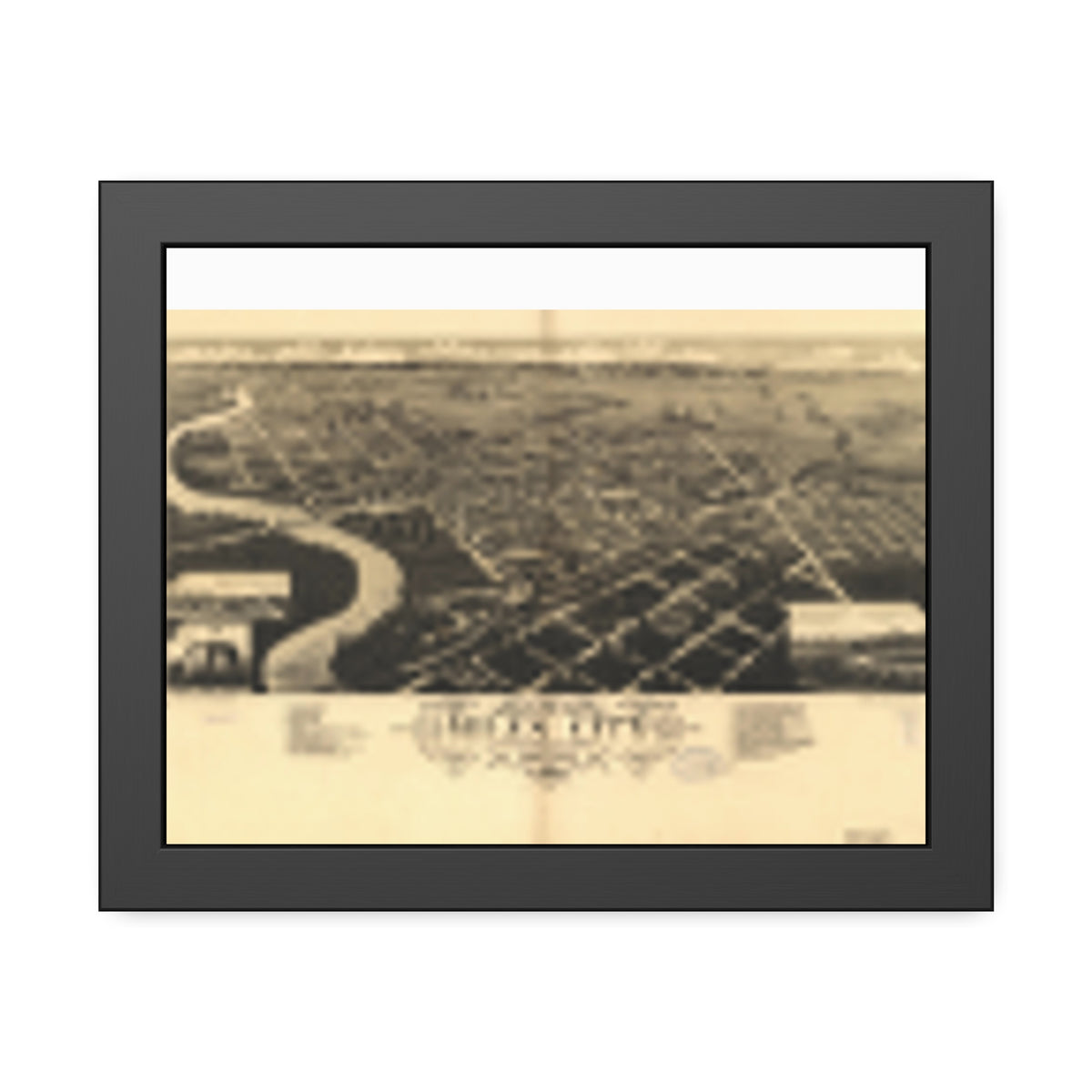 Miles City, Montana 1883 — Framed Bird's-Eye View Map