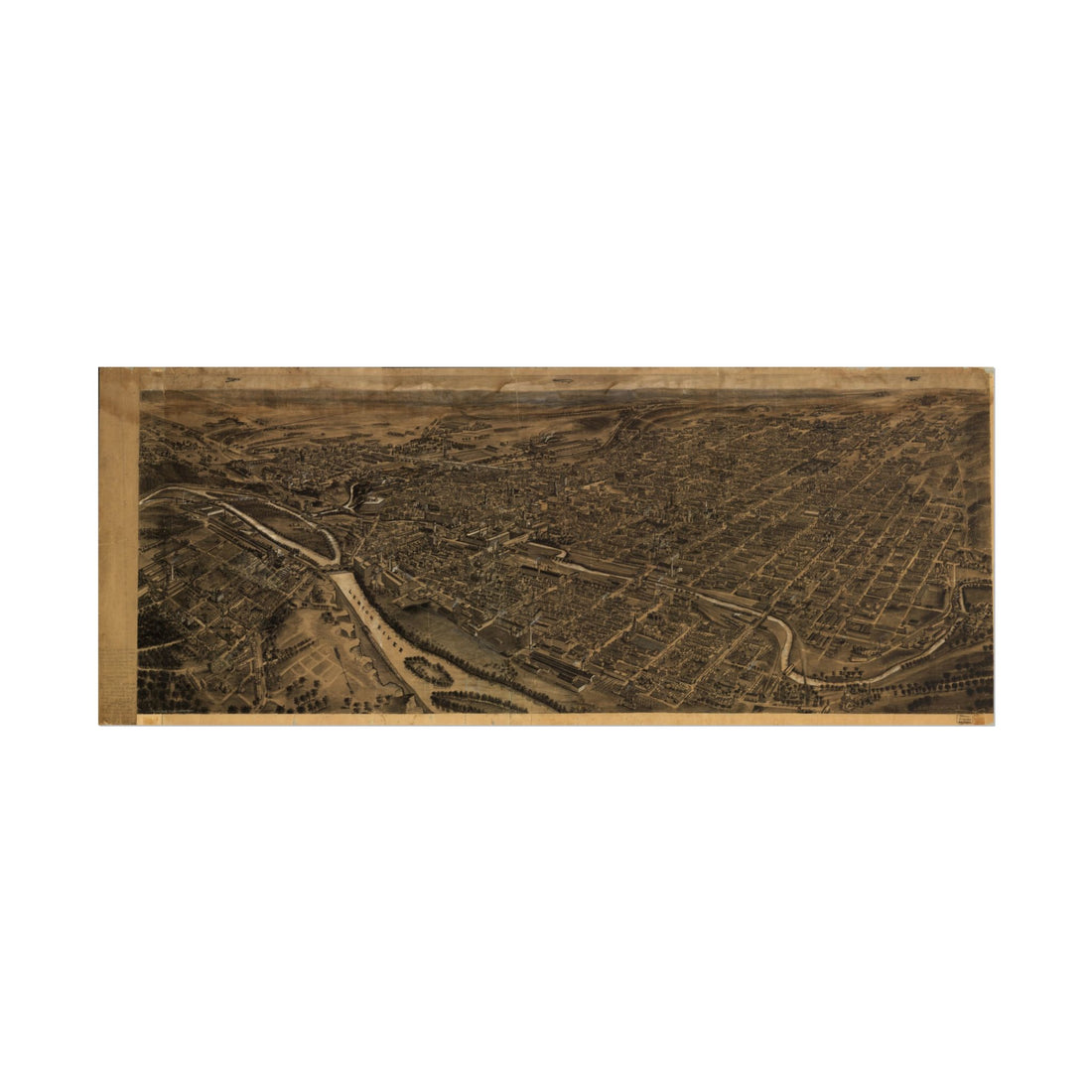 Allentown, Pennsylvania 1922 — Bird's-Eye View Map Print