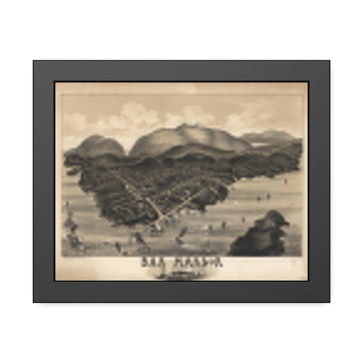 Bar Harbor, Maine 1886 — Framed Bird's-Eye View Map