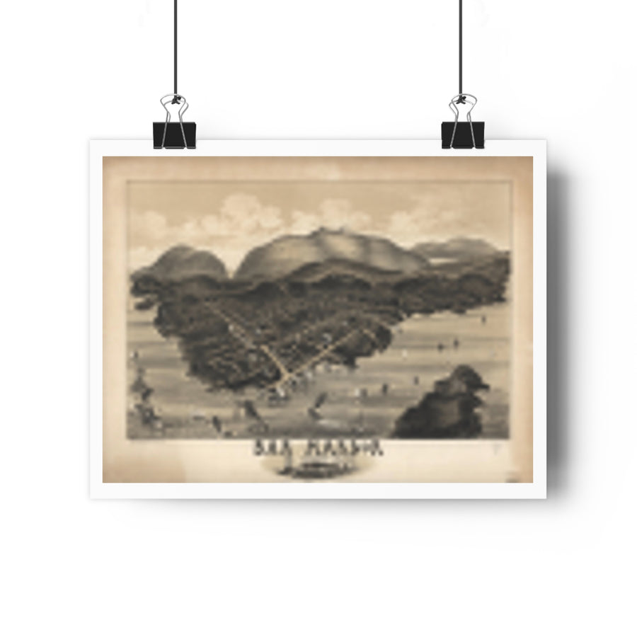 Bar Harbor, Maine 1886 — Bird's-Eye View Map Print