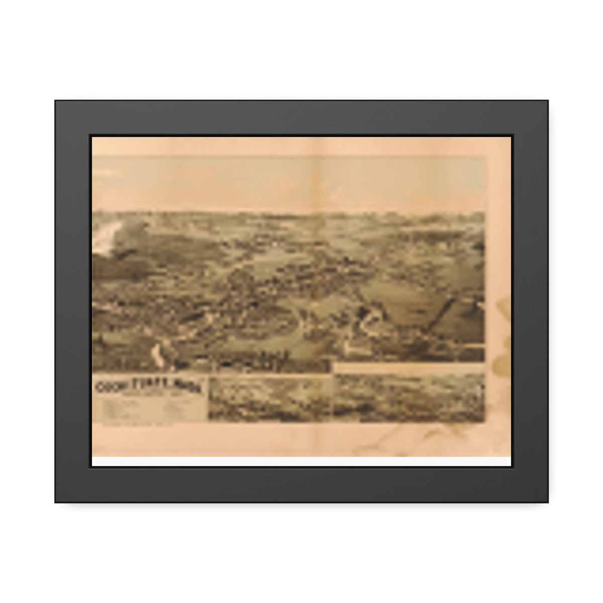 Cochituate, Massachusetts 1887 — Framed Bird's-Eye View Map