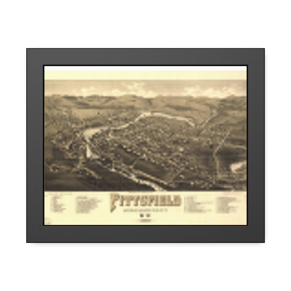 Pittsfield, New Hampshire 1884 — Framed Bird's-Eye View Map