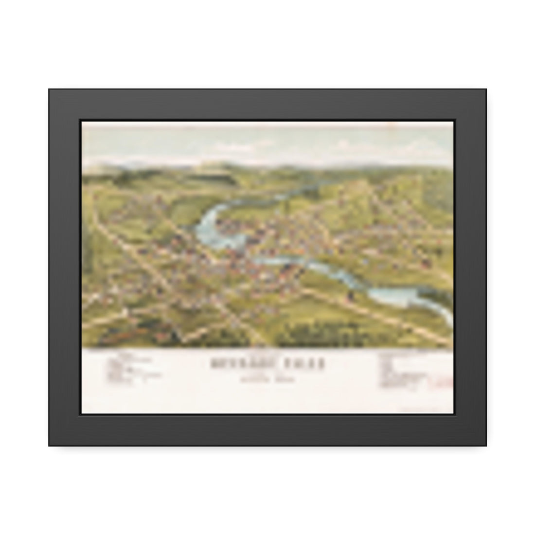 Mechanic Falls, Maine 1878 — Framed Bird's-Eye View Map