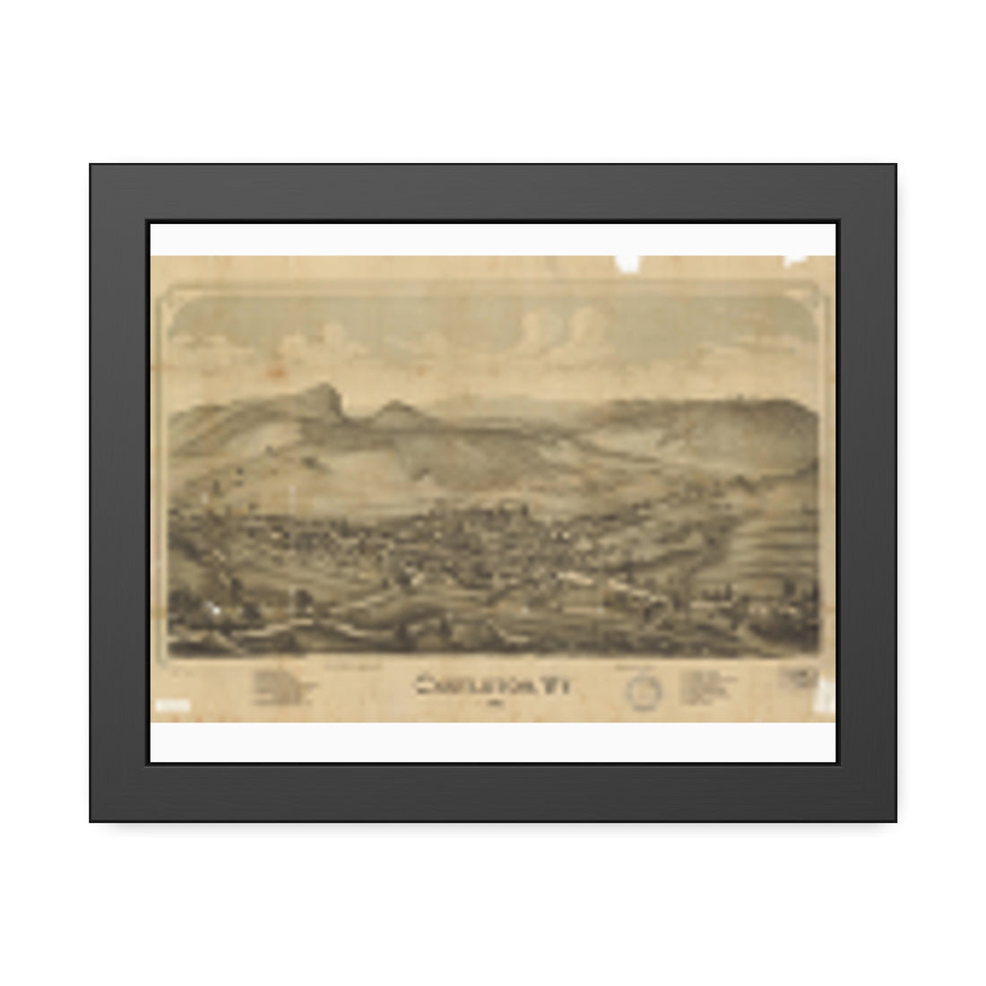 Castleton, Vermont 1889 — Framed Bird's-Eye View Map