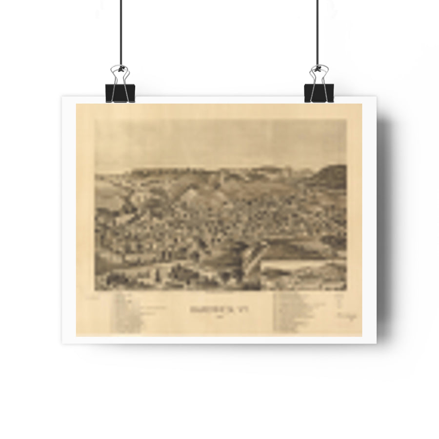 Hardwick, Vermont 1892 — Bird's-Eye View Map Print