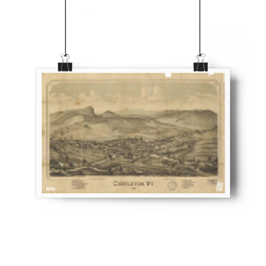 Castleton, Vermont 1889 — Bird's-Eye View Map Print