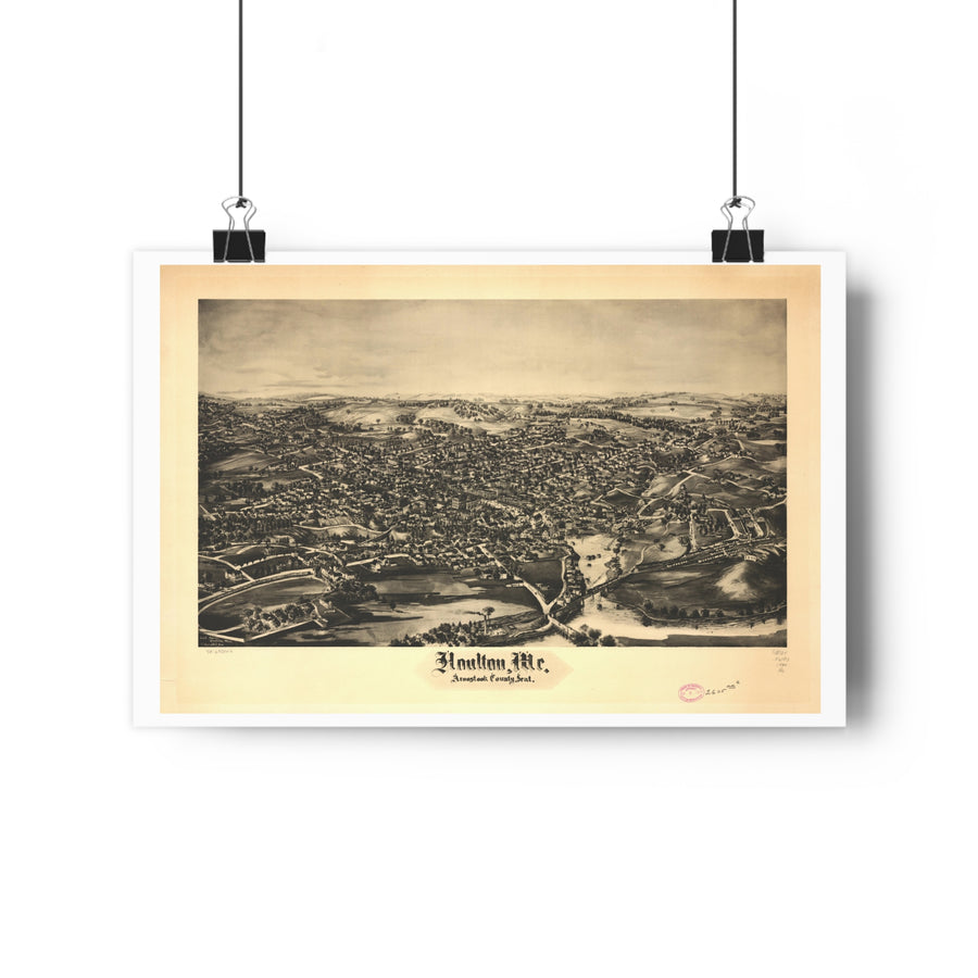 Houlton, Maine 1894 — Bird's-Eye View Map Print