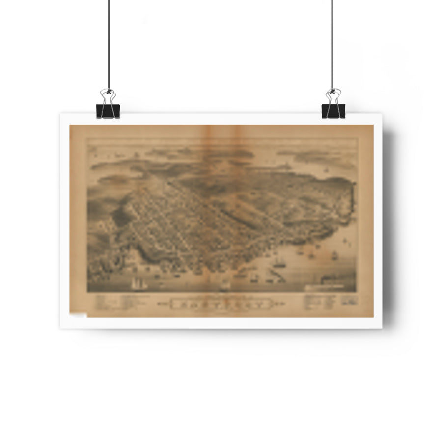 Eastport, Maine 1879 — Bird's-Eye View Map Print