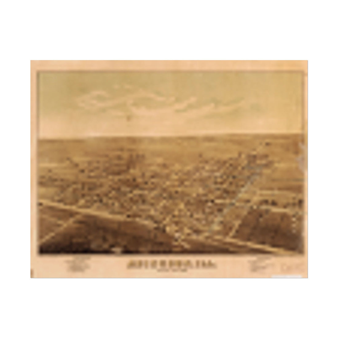 Abingdon, Illinois 1874 — Bird's-Eye View Map Print