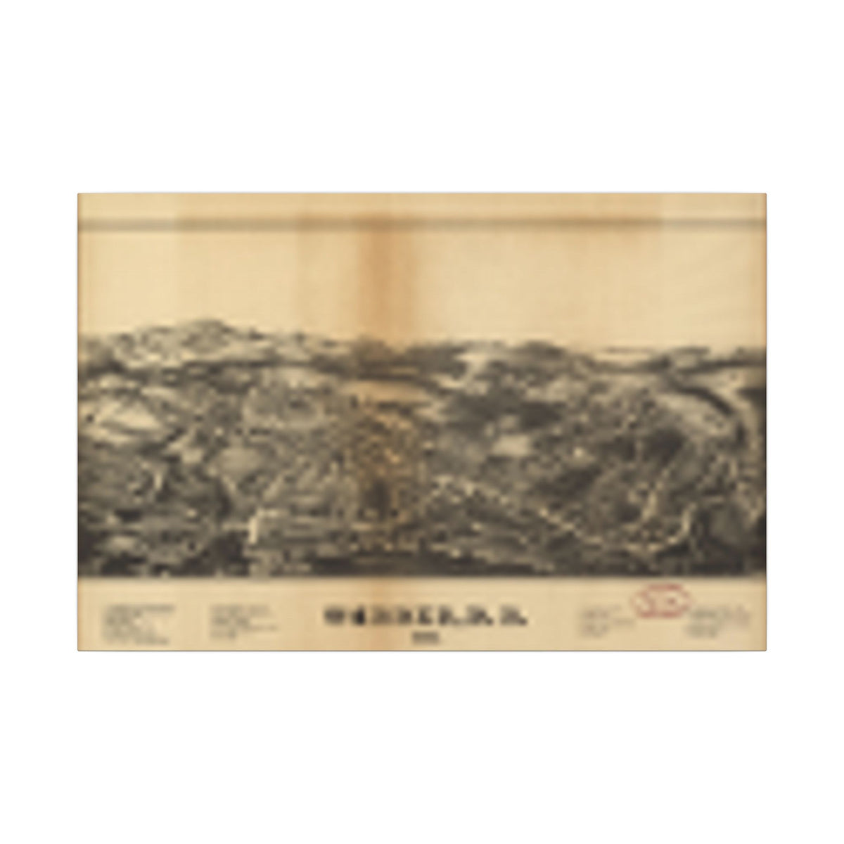 Warner, New Hampshire 1877 — Bird's-Eye View Map on Canvas