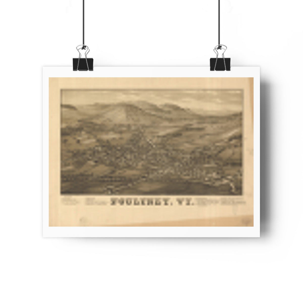 Poultney, Vermont 1886 — Bird's-Eye View Map Print