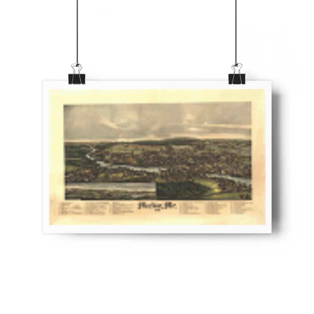 Machias, Maine 1896 — Bird's-Eye View Map Print