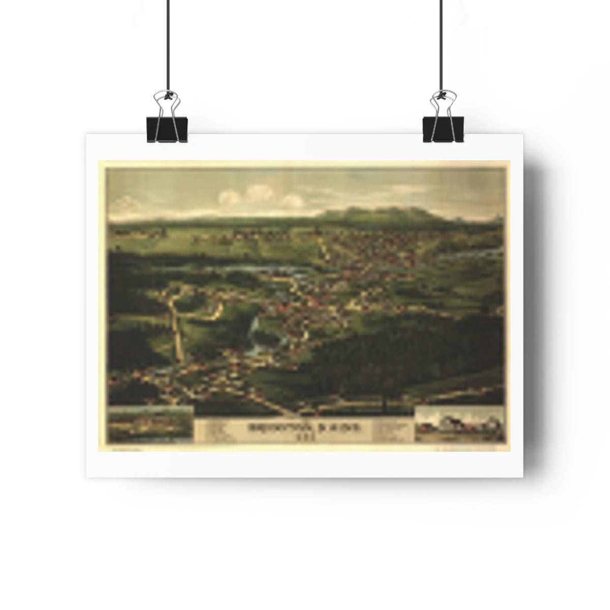 Bridgton, Maine 1888 — Bird's-Eye View Map Print