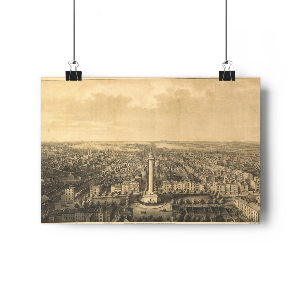 Baltimore, Maryland 1862 — Bird's-Eye View Map Print