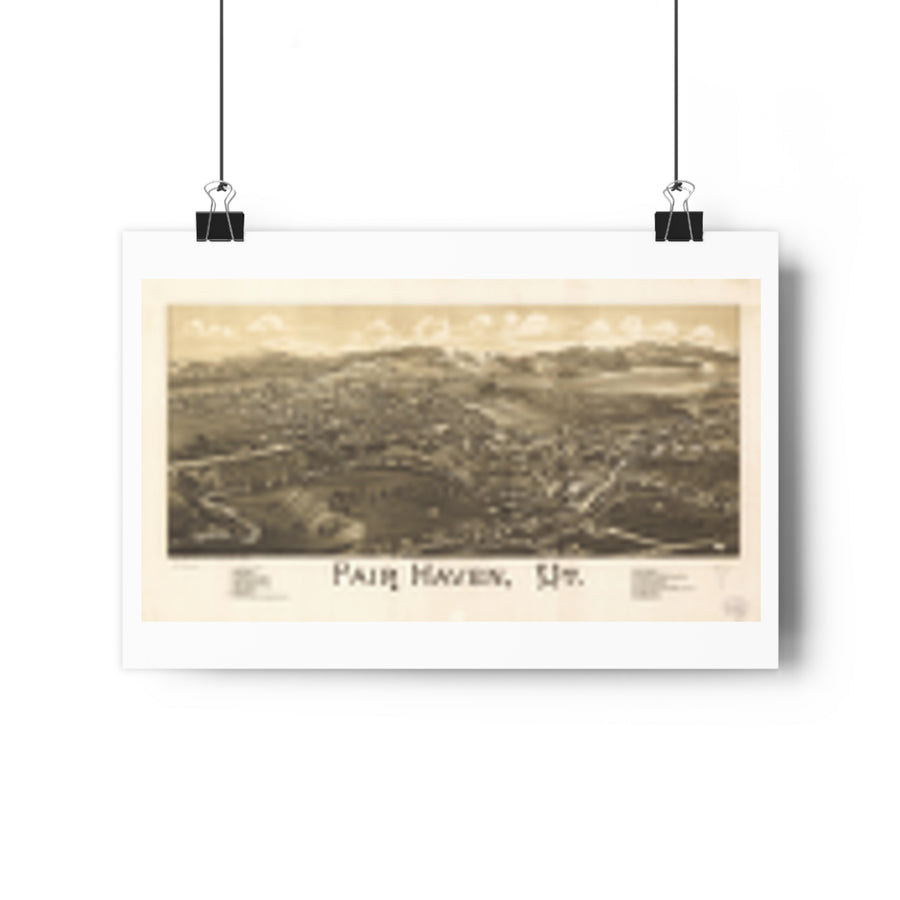Fair Haven, Vermont 1886 — Bird's-Eye View Map Print