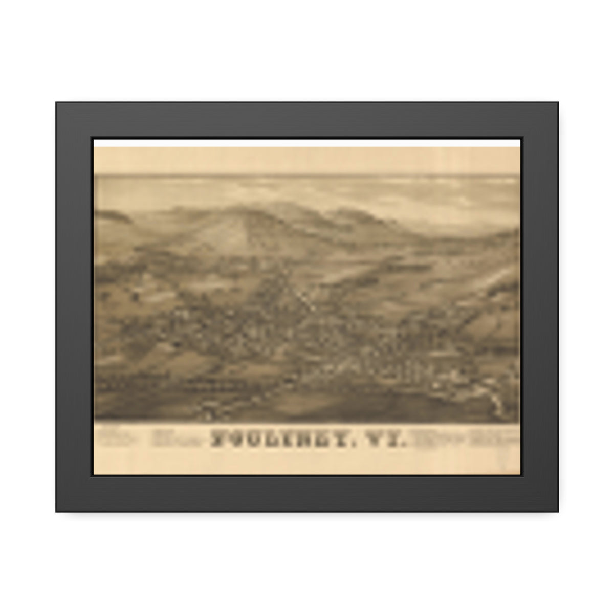 Poultney, Vermont 1886 — Framed Bird's-Eye View Map