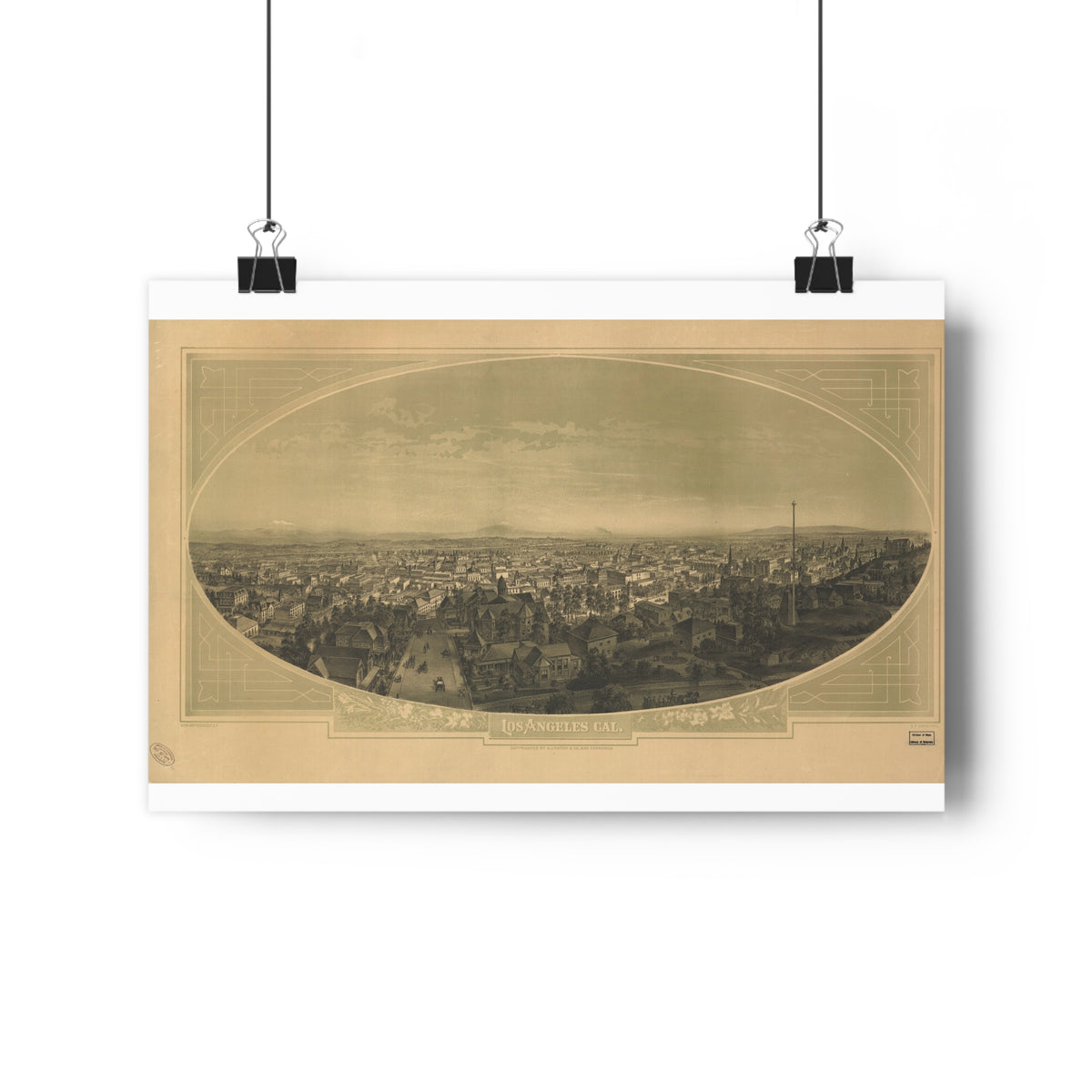 Los Angeles, California 1888 — Bird's-Eye View Map Print
