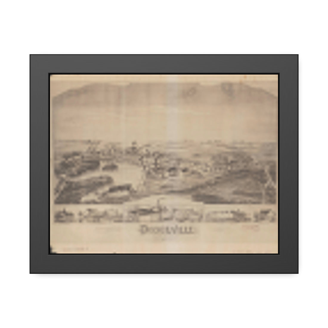 Attleboro, Massachusetts 1891 — Framed Bird's-Eye View Map