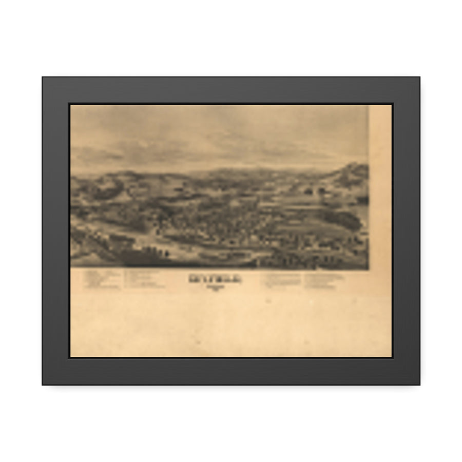 Dixfield, Maine 1896 — Framed Bird's-Eye View Map