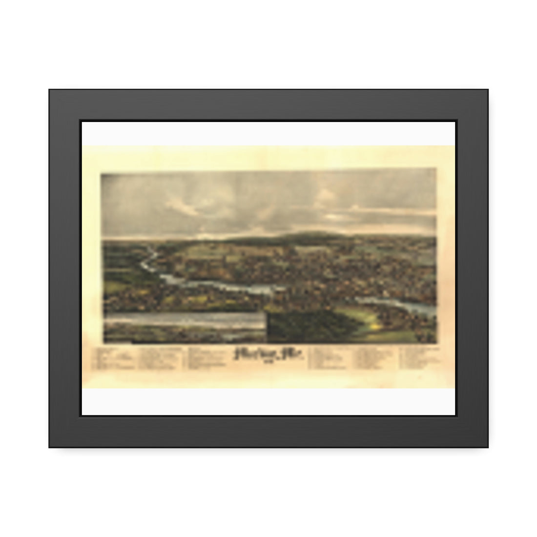 Machias, Maine 1896 — Framed Bird's-Eye View Map