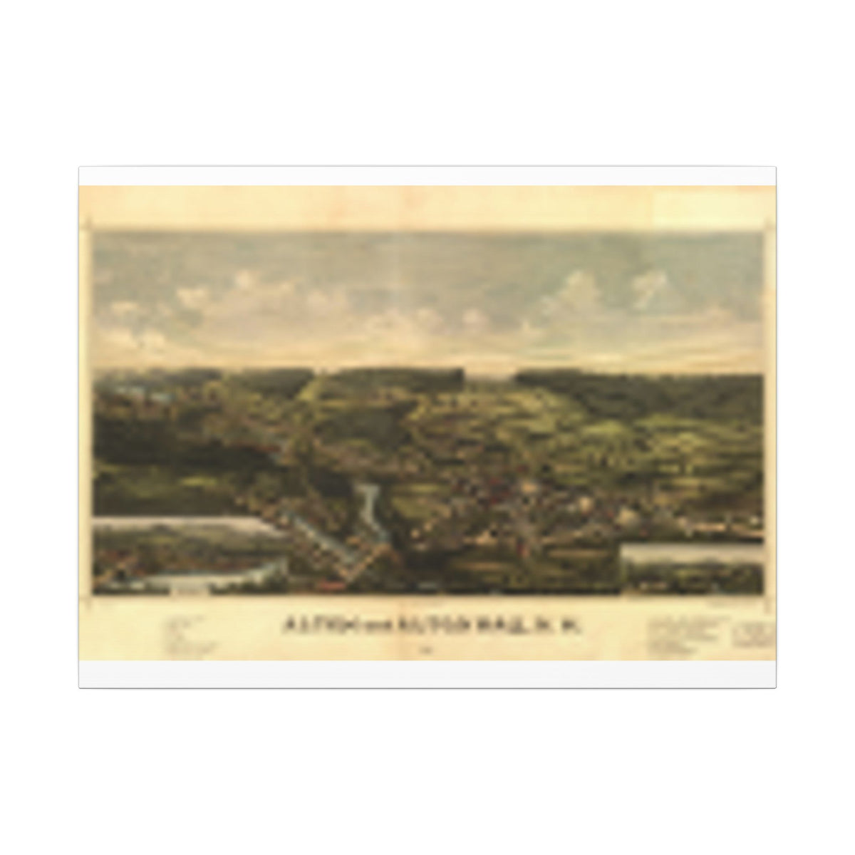 Alton, New Hampshire 1888 — Bird's-Eye View Map on Canvas